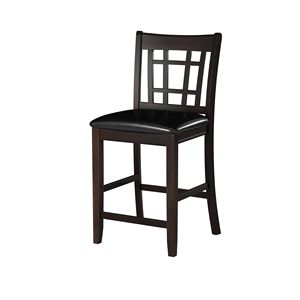 Sedie da pranzo a 2 pezzi in stile classico con finitura ciliegio scuro con rivestimento in ecopelle - Product Image 1