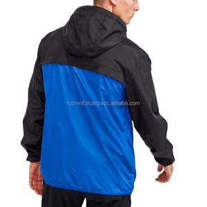 Veste coupe-vent en toile imperméable pour homme et femme, style vintage, enduite, pour la course à pied, le cyclisme, les aventures en plein air, logo sur le devant - Product Image 2
