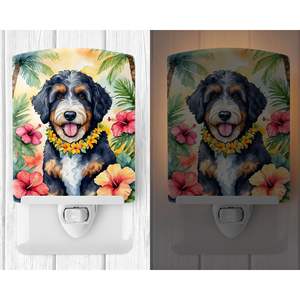 Veilleuse en céramique Bernedoodle Luau certifiée UL Nouveau design multicolore 6x4x3 pour chambre à coucher salle de bain chambre d'enfant ou cuisine - Product Image 2