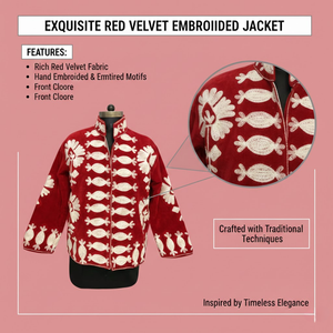 Blouson Bomber de Luxe en Velours Fait Main avec Broderie Florale, Col Montant et Doublure en Coton – Vente en Gros - Product Image 3