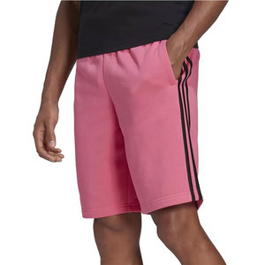 Shorts de sport décontractés pour hommes, en molleton de coton, avec bandes latérales, taille élastique, longueur genou, pour l'été - Product Image 3
