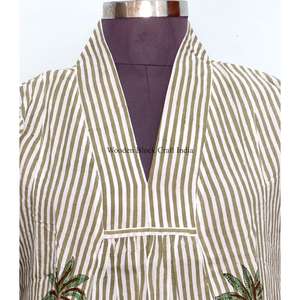 ชุดเดรสผ้าฝ้ายล้างทำความสะอาดได้ รุ่นมิดิ ลักซ์ชัวรี่ อีโค่เฟรนด์ลี่ สำหรับผู้หญิง ชุดเจ้าสาว พิมพ์ลายดิจิทัลลายดอกไม้และต้นไม้ แขนยาว ทรงเข้ารูป คอวี - Product Image 3