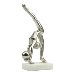 31cm H X 11cm W X 17cm L Modern Silver <b>Figurative</b> Sculpture Handmade Eco-Friendly Durable Metal Art for Living Room Tabletop - Product Image 1