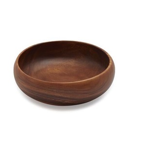 Ensemble de 4 bols en bois foncé, bois d'acacia naturel non traité, poli, empilables, ronds, pour salade, fruits, service - Product Image 5