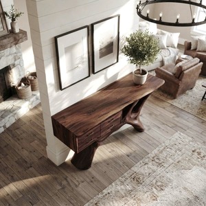 Tables consoles en bois massif naturel, design unique, pour décoration d'appartement écologique, meubles en bois, mobilier d'hôtel, design de meubles. - Product Image 3