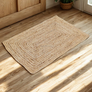 2 x 3 Ft Natural Jute <b>Rug</b> – Handwoven Boho Area <b>Rug</b>, <b>Rustic</b> Farmhouse Floor Carpet for Living Room & Bedroom - Product Image 1