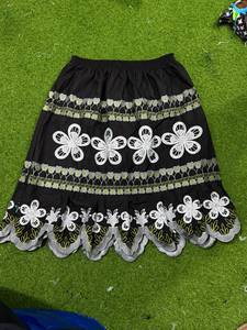 Women's Vintage Bohemian A-Line <b>Pleated</b> Anti-Wrinkle Soft 100% Polyester <b>Mini</b> <b>Skirt</b> Discharge Printed Knitted Lower Hem Summer - Product Image 2