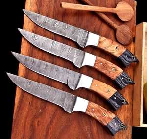 OEM High Quality 4 PCS Professional <b>Kitchen</b> <b>Knife</b> Set With Damascus Steel Blade and Custom Handle <b>Kitchen</b> <b>Knife</b> Set For Hot Sale - Product Image 1