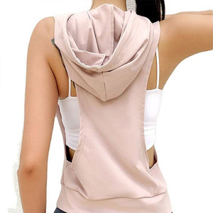 Ropa Deportiva para Mujer, Sudadera sin Mangas para Gimnasio, Sudadera con Capucha para Fisicoculturismo, 100% Algodón, Sudadera sin Mangas con Capucha - Product Image 2