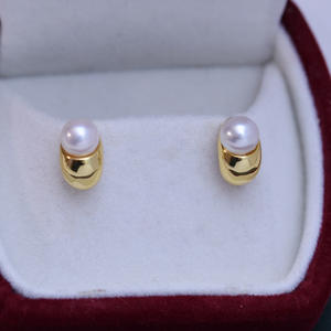 Boucles d'oreilles en perles rondes blanches d'eau douce de 6 à 7 mm, lumière intense, presque parfaites, pour femmes, argent S925, diffusion en direct - Product Image 2