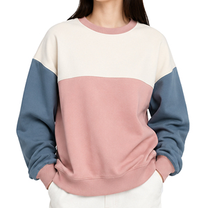 Sudadera de Bloques de Color para Mujer al por Mayor, Sudadera Personalizada de Forro Polar con Cuello Redondo, Estilo Casual Deportivo de Moda para Invierno, Fabricante de Ropa OEM - Product Image 2