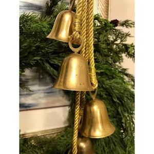Cloche de Noël élégante en métal, ornement vintage pour arbre de Noël, porte, fenêtre, cheminée, décoration de la maison - Product Image 3