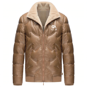 Chaqueta Deportiva para Hombre GYM Active, de Alta Calidad, Color Marrón, Transpirable, Resistente al Viento, Impermeable, de Secado Rápido, Forrada de Lana, con Cierre y Cuello Alto - Product Image 1