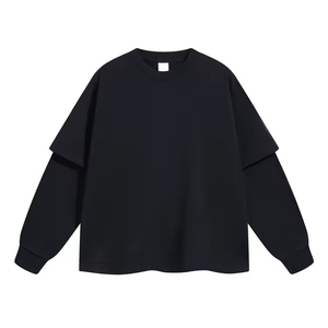 Sweat-shirt d'hiver pour homme, à double couche, manches longues, logo personnalisé brodé, coupe ample, unisexe, service OEM - Product Image 3