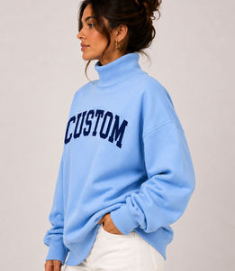 Sudadera con capucha casual de forro polar con cuello simulado y letras griegas bordadas, talla grande, para hombre, con logo personalizado, estilo hermandad, para otoño - Product Image 5