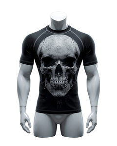 Camiseta Deportiva de Manga Corta para Hombre, Sublimada, con Estampado de Calavera, para Gimnasio, de Secado Rápido, de Poliéster - Product Image 1