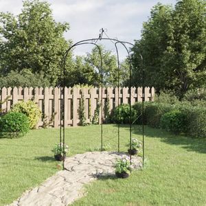 Arche de jardin en acier thermolaqué durable, finition noire, 70,9x100,4 pouces, produit de clôture, treillis et portails - Product Image 1
