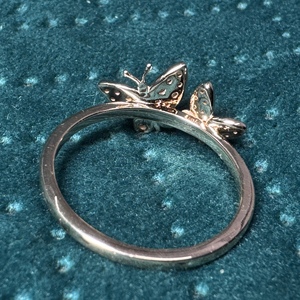 Bague Papillon en Or Rose 18 carats avec Diamants Ronds de Laboratoire de 0,157 CT, 2,28 g, Bijou Fin Inspiré de la Nature, Bague Délicate et Élégante - Product Image 3