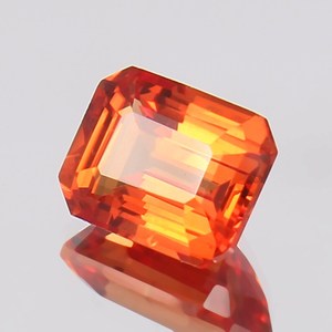 Saphir orange naturel, taille radiant, pierre précieuse non montée, qualité supérieure, pour la fabrication de bijoux et de bagues - Product Image 3