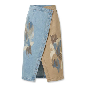 Falda Larga de Mezclilla para Mujer al por Mayor, Estilo Vintage con Cierre de Botones, Etiqueta Personalizada, Proveedor Directo de Fábrica para Marcas - Product Image 4