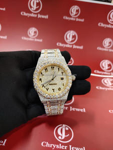 Montre Hip Hop Diamant Montre De Luxe De Mode Entièrement Glacé Cadran Énorme Luxueux Fantaisie Moissanite Diamant Montre-Bracelet Pour Hommes - Product Image 6