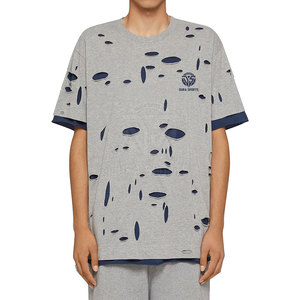 Service OEM, t-shirt personnalisé imprimé, coupe ample, effet usé, pour hommes, 100% coton, vente en gros, prix bas, t-shirts usés pour hommes - Product Image 2