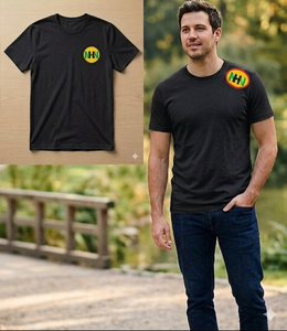 Camiseta Casual de Manga Corta para Hombre, Tejido de Algodón Negro Sólido Teñido con Hilo, 180g, Transpirable y de Secado Rápido, Alta Calidad - Product Image 3