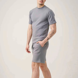 เสื้อยืดแขนสั้นผู้ชายสไตล์วินเทจสำหรับฤดูร้อน ระบายอากาศได้ดี แห้งเร็ว และกางเกงขาสั้นออกกำลังกาย-ขายส่ง - Product Image 5