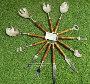 Juego de ensalada de mesa de bambú de diseño clásico Cubiertos cubiertos para organizador de mesa de comedor para hoteles y restaurantes por rfcraft - Product Image 6