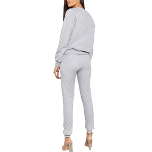 Spring High Quality Plus Size Women's Eco-Friendly Breathable Lightweight <b>Plain</b> Pullover Jogging Suits 100% Cotton <b>Tracksuit</b> - Product Image 4
