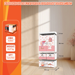 Armario de Plástico de 5 Niveles Nandos Lion para Niños, con Cerraduras y Puertas Abatibles, Ideal para la Organización del Dormitorio - Product Image 5