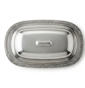 Plato para Mantequilla Ovalado de Acero Inoxidable con Tapa Hermética para Preservar la Frescura, Vajilla Clásica para la Mesa de Cocina - Product Image 3