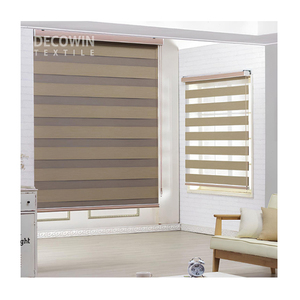 UNI GUARD Premium DECOWIN Blackout Zebra Combi Blinds Dual Layer Roller Shade Anti-bacterial Polyester for French Windows - Product Image 3