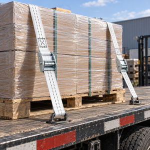 Sangle d'arrimage robuste en polyester avec boucle à came 38 mm, capacité 450 kg, pour le maintien des charges de camion, fabricant OEM ODM - Product Image 2