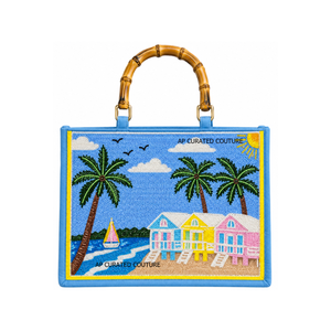 Japan Inspired Seed Beaded Tote <b>Bag</b> Handmade Japanese Scenic Pattern Custom Beaded Beach Handbag beaded tote <b>bags</b> customized - Product Image 4