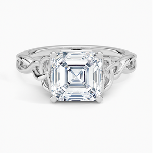 Anillo BOJ 038 con Corte Asscher, Plata 925, Anillo de Diamantes con Nudo Celta, 2ct, Color D, VVS1, Moissanita, Certificado GRA, Precio Bajo en Oferta - Product Image 1
