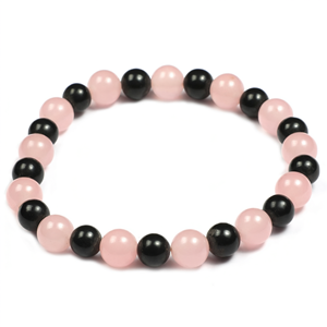 Pulseras de Gemas de Cuarzo Rosa y Turmalina Negra al por Mayor, Surtido Variado - Product Image 2
