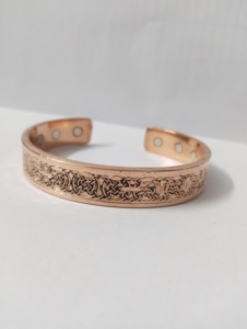 Bracelet manchette en métal cuivré de luxe brodé à la main, créations antiques AC00133, taille personnalisable, design exquis, cadeau - Product Image 4