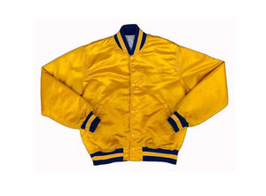 Veste unisexe en satin personnalisée la plus populaire, col montant fin, logo frontal, style streetwear, satin uni de haute qualité à vendre - Product Image 3