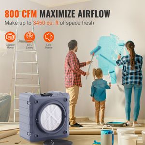 Depuratore d'Aria Commerciale Impilabile da 800 CFM con Filtrazione a 3 Stadi MERV10, Carbonio, HEPA H13, Purificatore d'Aria Negativa, Capacità 3000+ CFM - Product Image 1