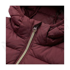 Hooded Quilted Waterproof <b>Bubble</b> Jacket Black Full Sleeve Winter Windproof Cotton Shell Knitted Fabric Polyester Filling Stand - Product Image 4