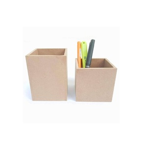 Organisateur de bureau en bois pour crayons, support de rangement en maille, porte-ustensiles de table, taille personnalisée, finition soignée, pour utilisation sur table de bureau - Product Image 1