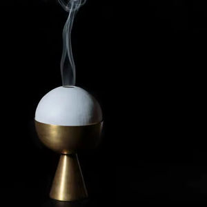Nuevo quemador de incienso de piedra con tazón de latón y tapa esférica, difusor de aromaterapia, decoración para el hogar, regalo en venta. - Product Image 1