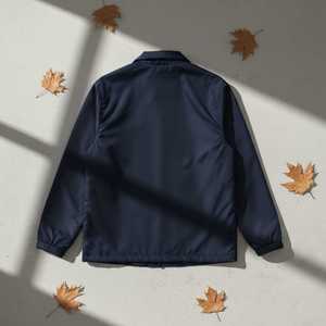 Jack and Jill Men <b>Line</b> Jacket Navy Snap Button Lightweight Windbreaker Casual Streetwear Outerwear <b>Coat</b> - Product Image 2