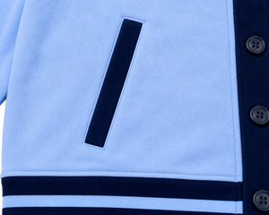 Light <b>Blue</b> Knitted <b>Cardigan</b> <b>Navy</b> V-Neck Logo Preppy Style custom Women's sorority fraternity <b>cardigan</b> Regular Fit All Seasons - Product Image 5