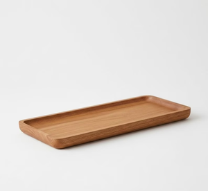 Plateaux de service modernes en bambou avec poignées, grands plats pour aliments, boissons, café, fêtes - Ustensiles emboîtables durables - Product Image 5