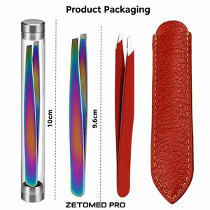 แหนบคิ้วปลายเฉียงคุณภาพสูง ใช้งานได้ลื่นไหล ปลายละเอียด ZETOMED PRO อุปกรณ์ตกแต่งความงาม |   โรสโกลด์ - Product Image 6