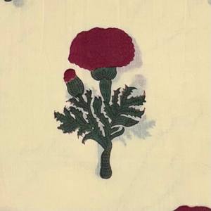 Vestido Mini Estilo Kyra Chinoiserie con Estampado Floral Hecho a Mano, Cuello en V, Manga 3/4, Encaje y Dobladillo con Volantes, de Algodón Ecológico - Product Image 3