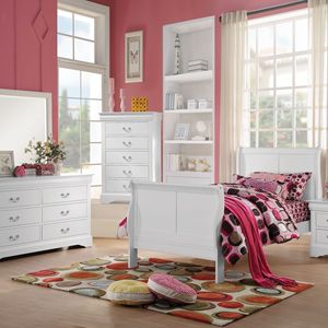 Letto a slitta bianco per bambini - Product Image 5