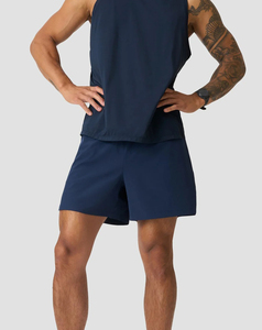 Breathable Men's <b>Navy</b> Blue Sleeveless Tank <b>Top</b> O-Neck Quick Dry Knitted Solid Color Casual Wear Cheap Price 180 Grams - Product Image 5